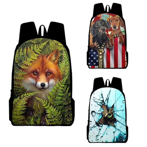 

School Backpack Bookbag Animal for Student Kids Boys Wear-Resistant Large Capacity Adjustable Shoulder Straps Oxford Cloth School Bag Back Pack Satchel 15.811.85.1 inch