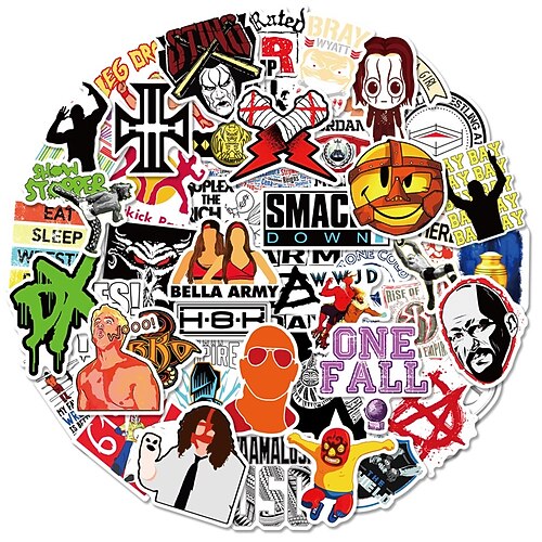 

50pcs Characters Stickers for Student Notebook Gifts Waterproof Self-adhesive Cartoon for Women Men Girls