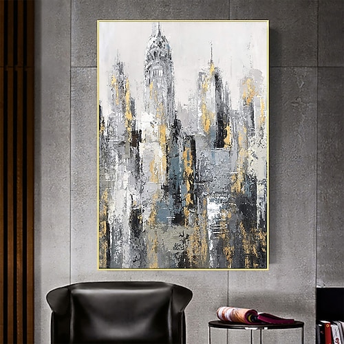 

Handmade Oil Painting Canvas Wall Art Decoration Modern Abstract Architecture for Home Decor Rolled Frameless Unstretched Painting