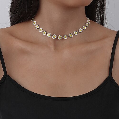 

1pc Chain Necklace For Women's Street Gift Daily Copper Classic Flower