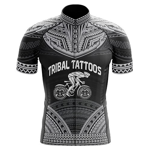 

21Grams Men's Cycling Jersey Short Sleeve Bike Top with 3 Rear Pockets Mountain Bike MTB Road Bike Cycling Breathable Quick Dry Moisture Wicking Reflective Strips Grey Graphic Polyester Spandex Sports
