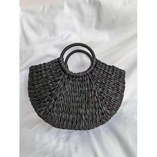 

Women's Girls' Tote Straw Daily Holiday Colorful paper blank bucket Khaki Paper Bucket Rice white paper round bucket black and white paper round bucket