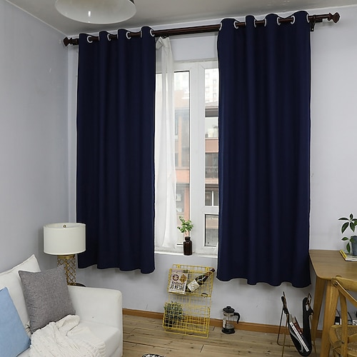 

Cotton Linen Blended Curtains for Bedroom 1 Panel Grommet Window Sheer 50% Room Darkening Semi Blackout Lightweight Soft Cloth Curtains for Living Room