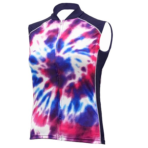 

21Grams Women's Cycling Vest Sleeveless Royal Blue Graffiti Bike Breathable Quick Dry Reflective Strips Back Pocket Polyester Spandex Sports Graffiti Clothing Apparel