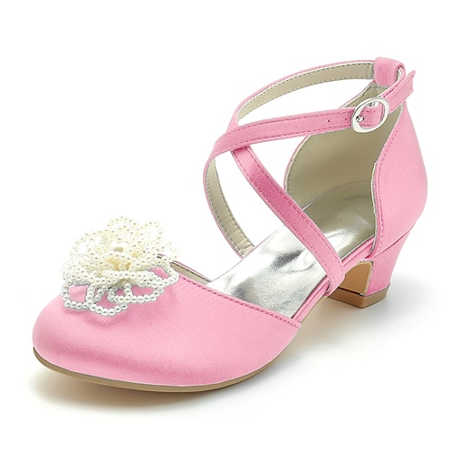 

Fille Chaussures à Talons Talon Chaussures de Demoiselle d'Honneur Fille Satin Chaussures de princesse Grands enfants (7 ans et ) Petits enfants (4-7 ans) Tout-petit (2-4 ans) Mariage Soirée