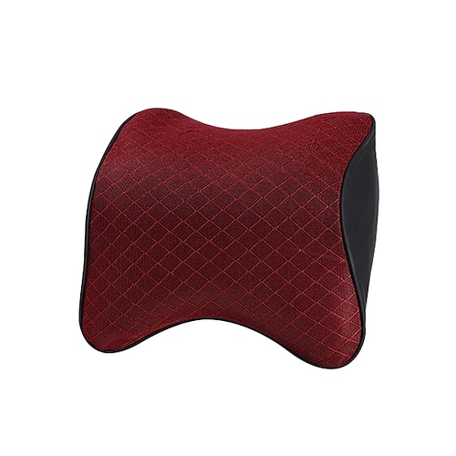 

Car Neck Pillows Both Side Pu Leather 1pcs Pack Headrest For Head Pain Relief Filled Fiber Universal Car Pillow