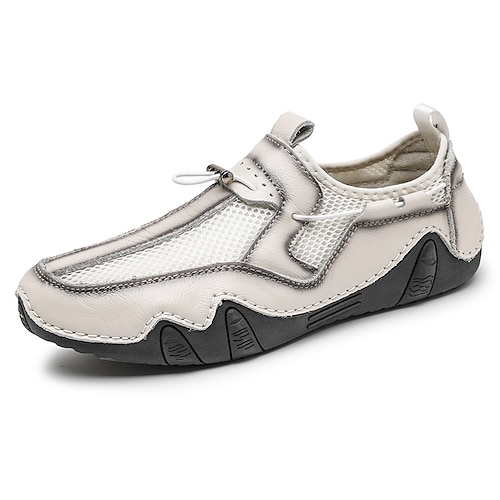 

Hombre Zapatillas de deporte Calzado de Barco Mirada deportiva Zapatos de cuadros de estilo británico Zapatos Confort Casual Británico Exterior Diario Malla Cuero de Cerdo Negro Marrón Blanco