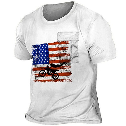 

Men's Unisex T shirt Tee 3D Print Graphic Prints National Flag Crew Neck Street Daily Print Short Sleeve Tops Designer Casual Big and Tall Sports White / Summer