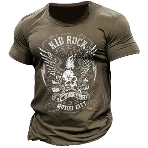 

Men's Unisex T shirt Tee 3D Print Graphic Prints Letter Crew Neck Street Daily Print Short Sleeve Tops Designer Casual Vintage Big and Tall Khaki / Summer / Summer