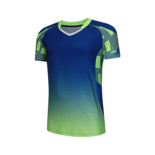 

Men's Tennis Shirt Athletic Shirt Breathable Quick Dry Moisture Wicking Short Sleeve T Shirt Regular Fit V Neck Printed Summer Gym Workout Tennis Badminton / Micro-elastic / Lightweight