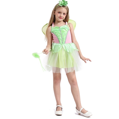 

Kids Little Girls' Dress Patchwork A Line Dress Daily Ruched Patchwork Green Above Knee Sleeveless Princess Sweet Dresses Summer Regular Fit 1pcs 2-8 Years