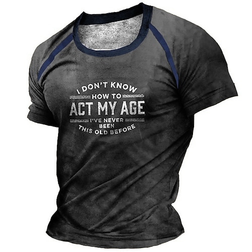 

Men's Unisex T shirt Tee 3D Print Graphic Prints Letter Crew Neck Street Daily Patchwork Print Short Sleeve Tops Designer Casual Big and Tall Sports Dark Gray / Summer