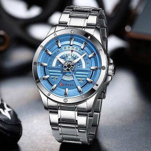 

CURREN Quartz Watch for Men Analog Quartz Stylish Stylish Waterproof Calendar Alloy Stainless Steel Fashion