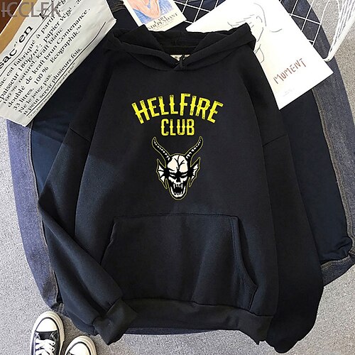 

Inspired by Stranger Things Hellfire Club Eddie Munson Hoodie Anime 100% Polyester Anime Harajuku Graphic Kawaii Hoodie For Men's / Women's / Couple's