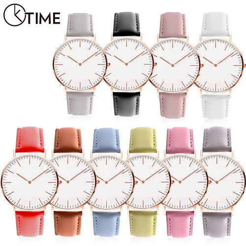 

Fashion Men Womens Quartz Watch Casual Classic PU Leather Wristwatches Gift