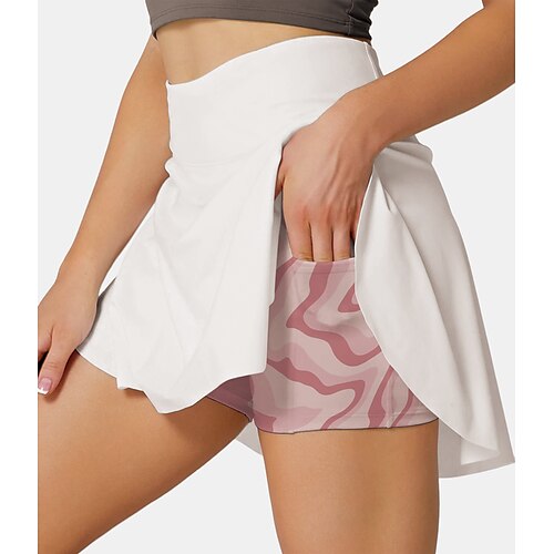 

Women's Running Skirt Athletic Skorts Side Pockets 2 in 1 Bottoms Athletic Athleisure Breathable Quick Dry Moisture Wicking Fitness Gym Workout Running Sportswear Activewear Green Purple Pink