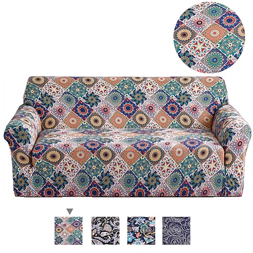 

Stretch Sofa Cover Slipcover Elastic Sectional Couch Armchair Loveseat 4 or 3 seater L shape Floral High Elasticity Four Seasons Universal Super Soft Fabric