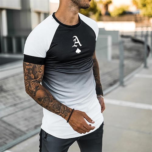 

Men's Unisex T shirt Tee 3D Print Graphic Prints Letter Crew Neck Street Daily Print Short Sleeve Tops Designer Casual Big and Tall Sports Black / Summer / Summer