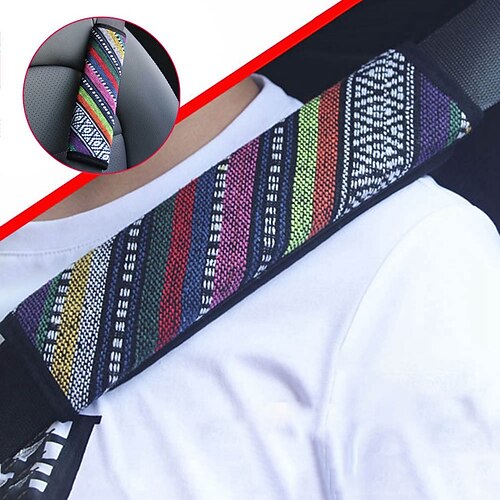 

Carbon fiber leather car seat belt shoulder guard protective cover crown