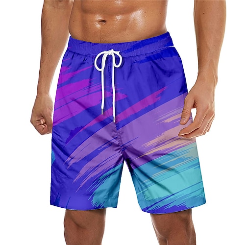 

Per uomo Boxer da mare Pantaloncini da mare Asciugatura rapida Boxer da surf Costume da bagno Con tasche A cordoncino Nuoto Surf Spiaggia Sport acquatici Gradiente Con stampe Primavera Estate