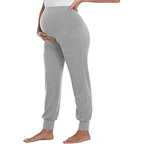 

Women's Yoga Pants Maternity Pants Activewear Pocket Yoga Style High Waist Quick Dry Gym Workout Dance Pants Bottoms Black Grey Sports Activewear Stretchy Slim / Athletic / Casual / Athleisure