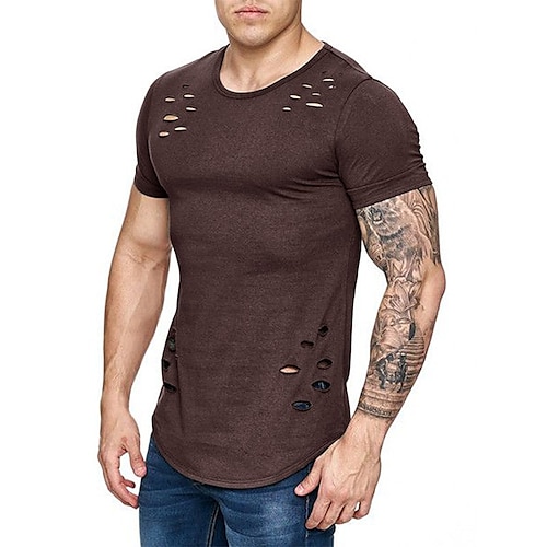 

Herren T Shirt Glatt Rundhalsausschnitt Strasse Casual Kurzarm Bekleidung Modisch Klassisch Komfortabel Groß und hoch