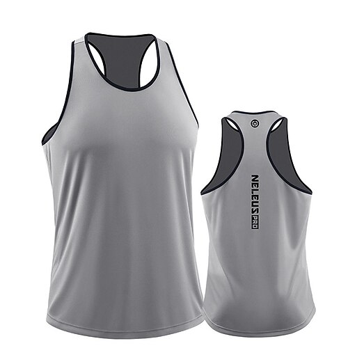 

Men's Running Tank Top Stripe-Trim Sleeveless Tee Tshirt Athletic Spandex Breathable Quick Dry Moisture Wicking Gym Workout Running Active Training Sportswear Activewear Solid Colored Black Purple