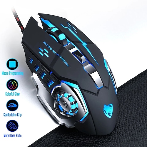 

V6 Gaming Mouse 8D 3200DPI Adjustable Wired Optical LED Computer Mouse USB Cable Mouse for Laptop