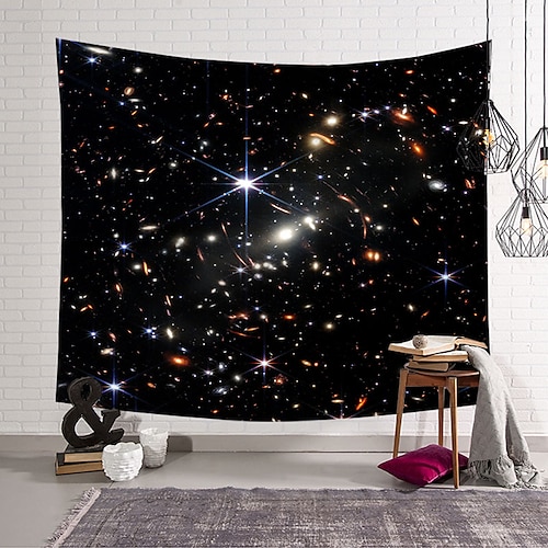 

Galaxy Wall Tapestry NASA Art Decor Blanket Curtain Infrared Image of The Distant Universe Hanging Home Bedroom Living Room Decoration Polyester