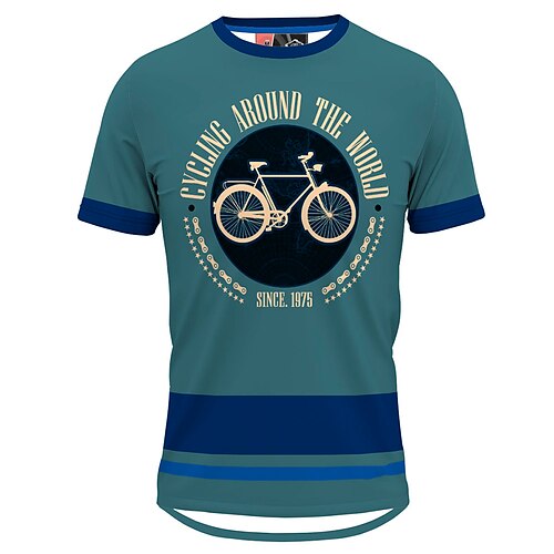 

21Grams Men's Downhill Jersey Short Sleeve Mountain Bike MTB Road Bike Cycling Green Graphic Bike Breathable Quick Dry Moisture Wicking Polyester Spandex Sports Graphic Clothing Apparel / Athleisure