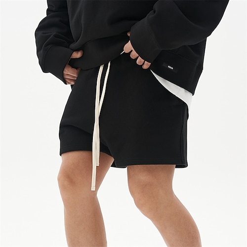 

Men's Classic Style Fashion Active Shorts Drawstring Elastic Waist Knee Length Pants Sports Outdoor Casual Micro-elastic Solid Color Cotton Blend Comfort Breathable Mid Waist Black Gray Khaki Light