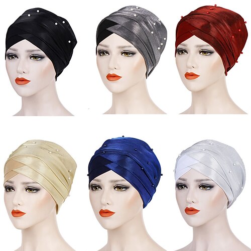 

Muslim Headdress Turban Cap For Women Solid Inner Hijabs Bonnet Arab Wrap Head Hijab Underscarf Caps Islamic Turbantes