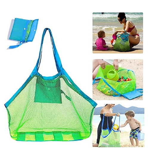 

Bolsa de praia de malha, bolsas e sacolas de praia extra grandes, mochila, brinquedos, toalhas, areia, para guardar brinquedos de praia, brinquedos infantis, mercado, piquenique, sacola