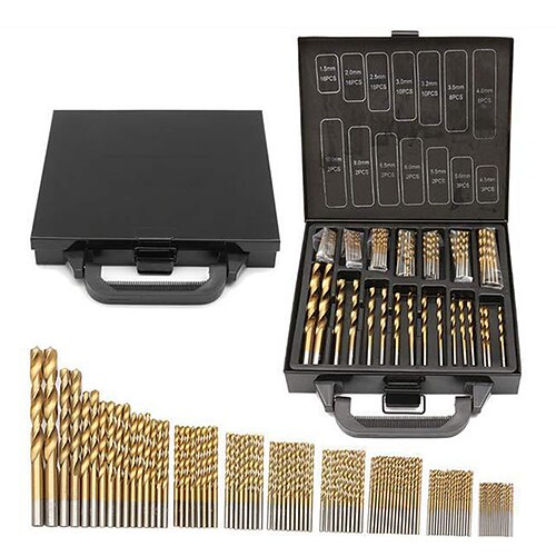 

99PC Twist Drill Bit Set Saw Set HSS High Steel Titanium Coated Drill Woodworkin Tool 1.5-10mm For Cordless Screwdriver