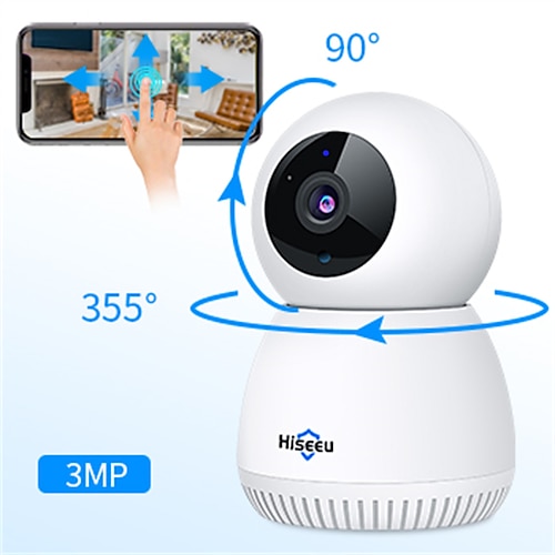 

Hiseeu IP Camera Baby Monitors 3MP PTZ WIFI Motion Detection Remote Access Night Vision Indoor Apartment Support