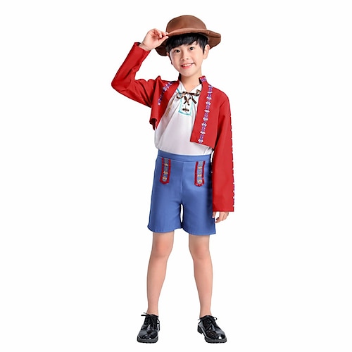 

Oktoberfest / Beer Cosplay Costume Masquerade Kid's Boys Oktoberfest Beer Masquerade Festival / Holiday Red Easy Carnival Costumes Solid Colored / Coat / Top / Shorts / Hat / Coat