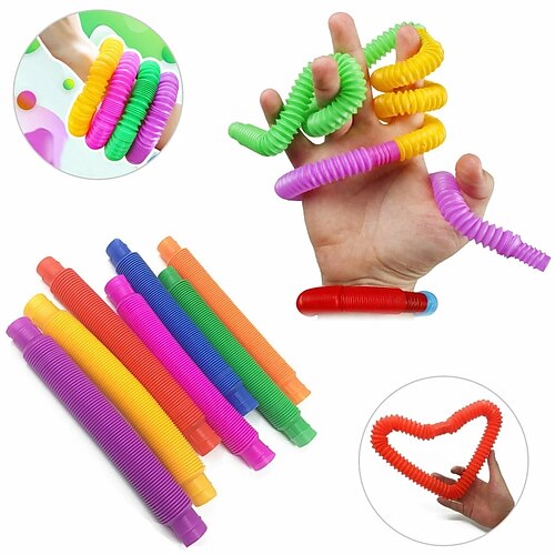 

20 pcs Boy Girl Fidget Toys Autism Sensory Tubes Stress Relief Early Development Educational Folding Toy
