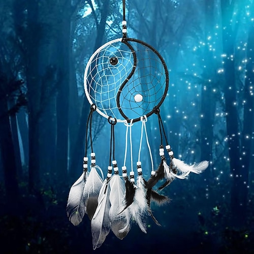 

creative chinese national wind yin yang tai chi dream catcher ornament home b&b retro air charm wind chime