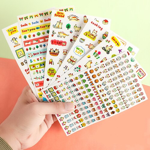 

36 Sheets Flower Animal Stickers for School Student Notebook Waterproof Self-adhesive Cartoon for Women Men Girls