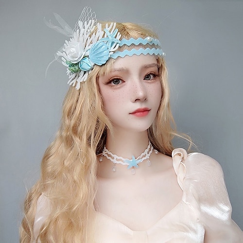 

Mermaid Mermaid Princess Queen Accessories Seaside Photo Starfish Flower Shell Hairband Headwear Female