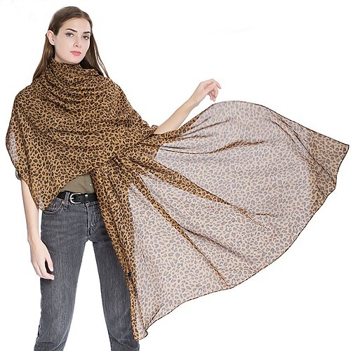 

Shawls Voiles & Sheers Scarves Sleeveless Polyester Wedding Wraps With Leopard Print For Party / Evening All Seasons