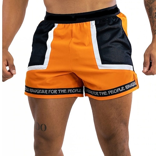 

Men's Running Shorts Sweatshorts Patchwork Drawstring Bottoms Athletic Spandex Breathable Quick Dry Moisture Wicking Fitness Running Active Training Sportswear Activewear Color Block Black Army Green