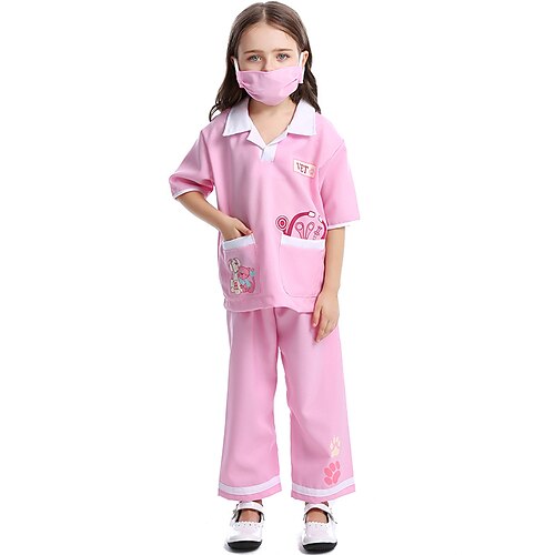 

Kids Girls' Halloween Shirt Pants Clothing Set 2 Pieces Short Sleeve Pink Letter Patchwork Vacation Cosplay Costumes Daily Costume 3-8 Years