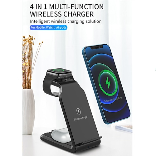 

15W Wireless Charger Stand for Apple Samsung Galaxy Watch 3 in 1 Fast Charging Dock for iPhone 13 12 Airpods X456