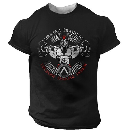 

Men's Unisex T shirt Tee 3D Print Graphic Patterned Muscle Human Crew Neck Street Daily Print Short Sleeve Tops Designer Casual Vintage Big and Tall Black Army Green Dark Gray / Summer