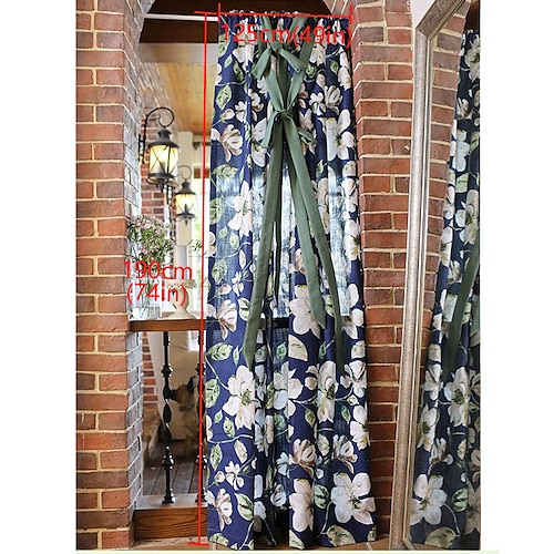 

Tie Up Curtain Rod Pocket Valance Farmhouse Flower for Bathroom Hotel Kitchen Living Room Window Tier Curtain,Door Curatin, Girls Bedroom Cascade