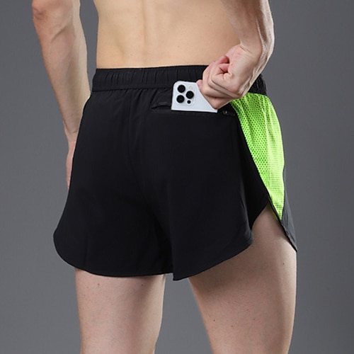 

Men's Running Shorts Sweatshorts Drawstring 2 in 1 Bottoms Athletic Breathable Quick Dry Moisture Wicking Fitness Marathon Running Sportswear Activewear Color Block White / Black Black / Orange Black