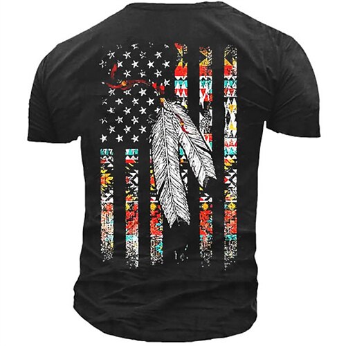 

Men's Unisex T shirt Tee 3D Print Graphic Prints National Flag Crew Neck Street Daily Print Short Sleeve Tops Designer Casual Vintage Big and Tall Black Gray Army Green / Summer / Summer