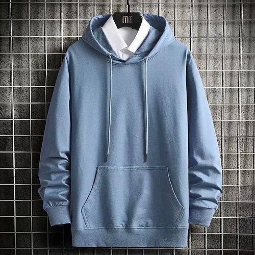 

Men's Hoodie Blue Yellow Light Grey Dark Gray Red Hooded Solid Color Front Pocket Going out Streetwear Cool Casual Winter Fall & Winter Clothing Apparel Hoodies Sweatshirts Long Sleeve