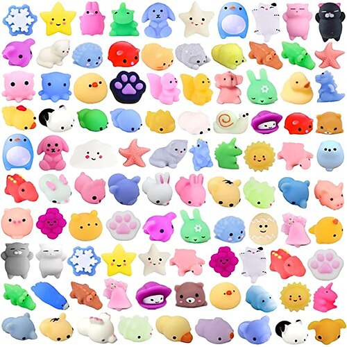 

20pcs 50pcs 100Pcs Mochi Squishy Toys Kawaii Mini Animals Squishies Stress Relief Toys for Kids Boys Girls Birthday Gift Easter Egg Fillers Classroom Prizes Goodie Bag Stuffers Individual Package